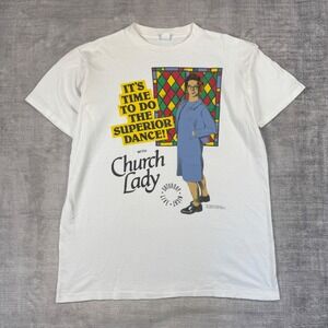 Saturday Night Live SNL Shirt Mens XL White Church Lady Vintage 1991 TV Funny